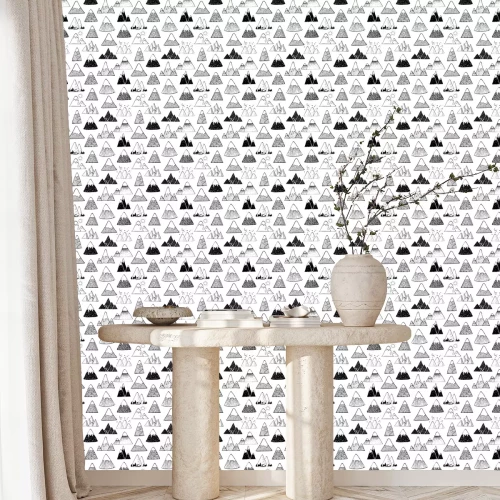 Behang Zwart-wit bergthema