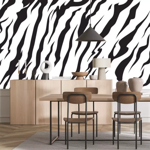 Sticker Zwart-wit tekening van zebrastrepen