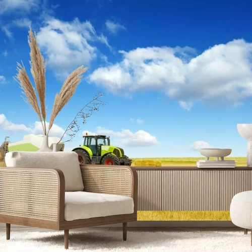 Fotobehang Trekker op veld