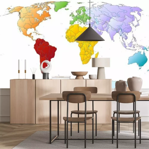 Fotobehang Wereldkaart met geel Afrika