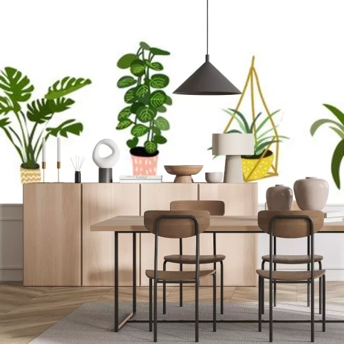 Sticker potplantencollectie. vetplanten en kamerplanten. hand getrokken vector kunst. Set van huis binnen vector cartoon doodle.