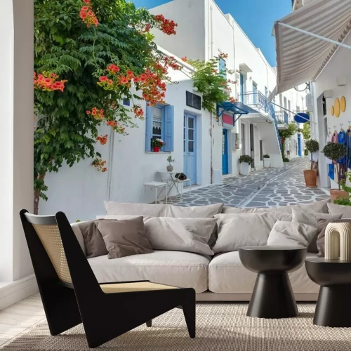 Fotobehang Een pittoresk straatje in Griekenland