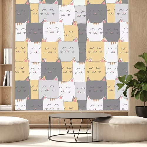 Fotobehang Verschillende kleuren katten