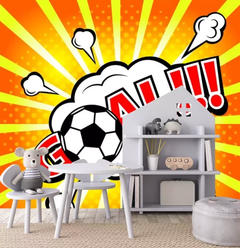 Sticker Opschrift gol in kleurrijke komische esthetiek