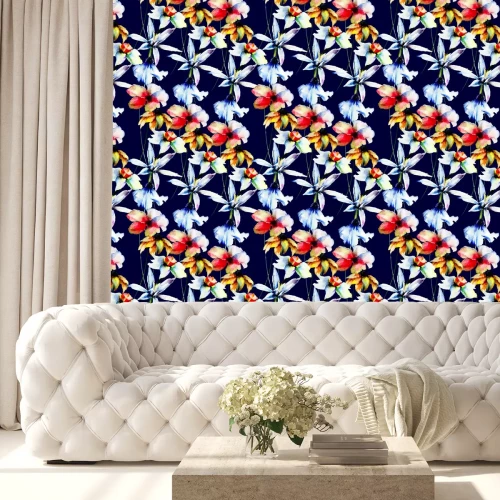 Behang Naadloos behang met de lentebloemen