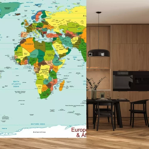 Sticker Europa Afrika wereldkaart continent