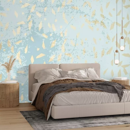 Fotobehang Trendy Chic Pastelkleurige achtergrond met goudfolie geometrische vormen. Abstracte ongebruikelijke texturen voor behang, bruiloft uitnodigingskaarten, visitekaartjes, mode headers, decoratie-elemente