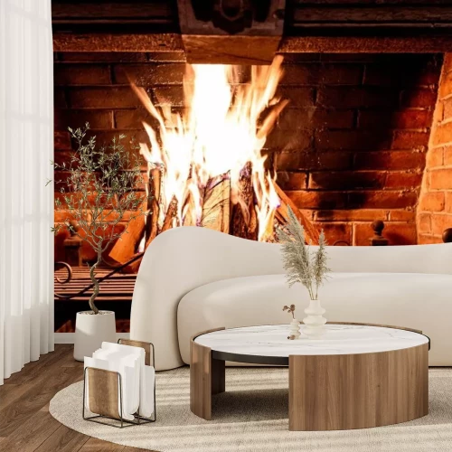 Fotobehang Imitatie open haard