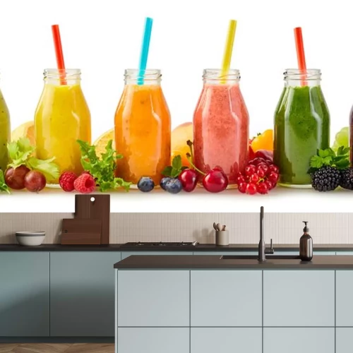 Sticker Gezond vers fruit smoothies met ingrediënten