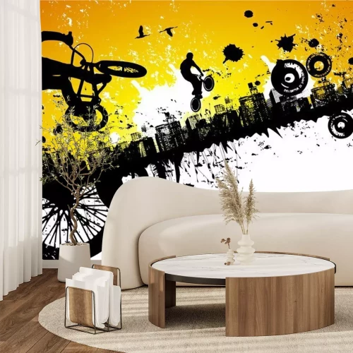 Fotobehang Fietsgraffiti