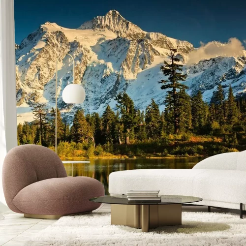 Fotobehang Sneeuw op de bergen