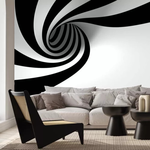 Fotobehang Zwart-wit spiraal