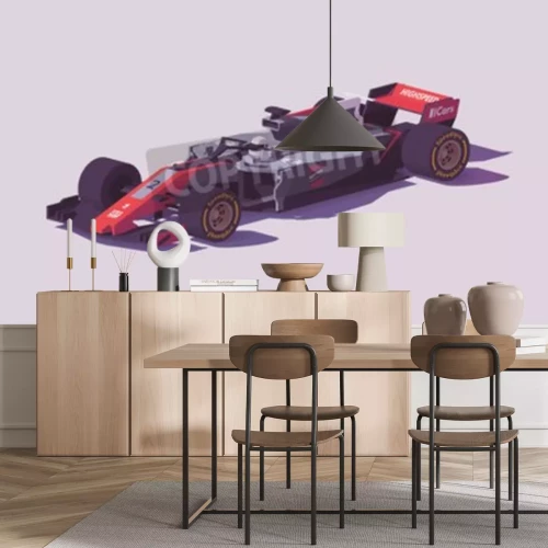 Sticker Vector laag poly formule raceauto