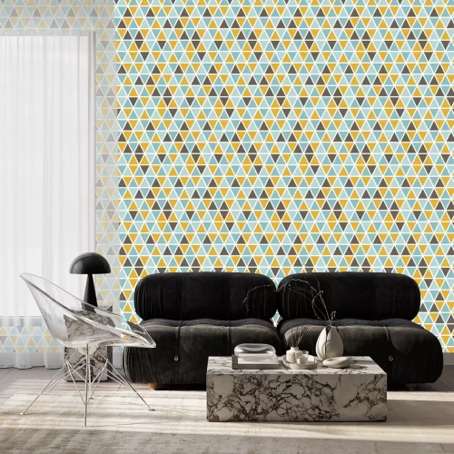 Behang Scandinavische geometrie met driehoeken