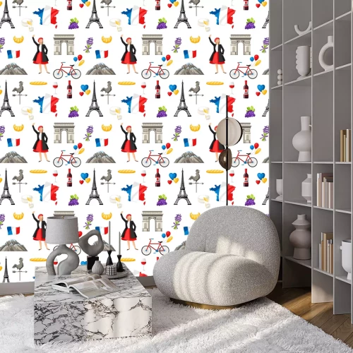 Behang Frankrijk naadloze patroon.