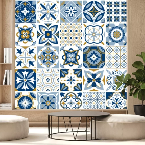 Sticker Portugese tegels naast elkaar gelegd