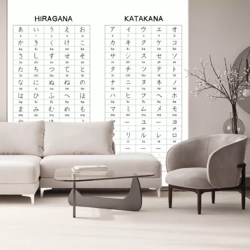 Sticker Hiragana - Katagana Japanese Basic Character Handwritten Table