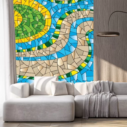 Sticker Een mozaïek gebaseerd op bogen en golven