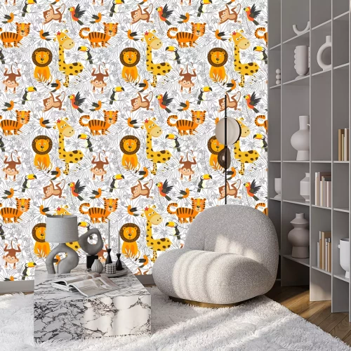Behang Jungle voor kinderen met dieren
