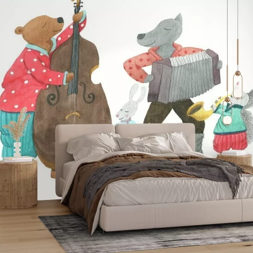 Sticker Grappige muzikale groep dieren