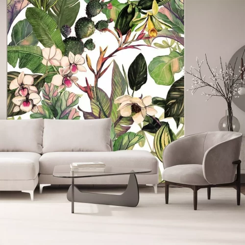 Sticker Cactussen bloemen en bladeren van tropische planten