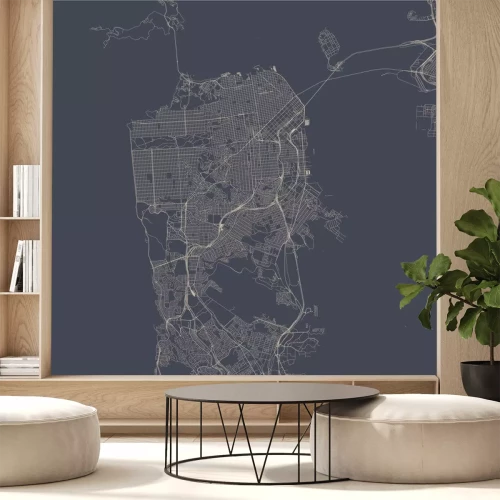 Sticker vector kaart van de stad San Francisco, Verenigde Staten