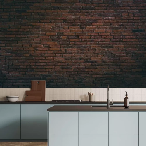 Fotobehang Bruine bakstenen muur