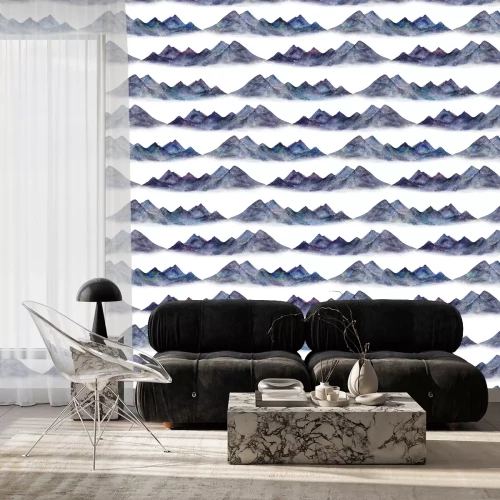 Behang Bergen in de mist