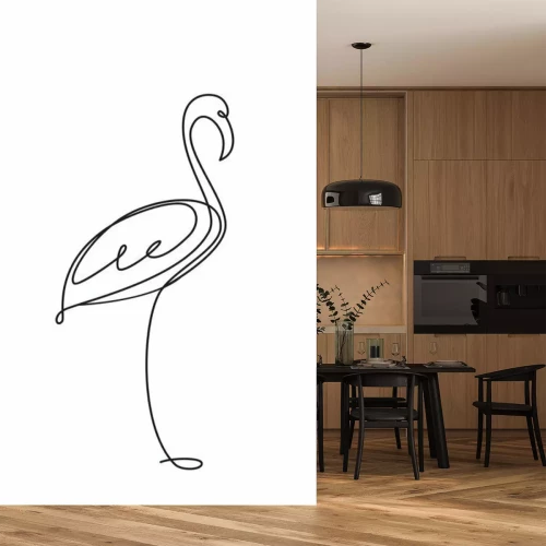 Sticker Flamingo lijntekeningen
