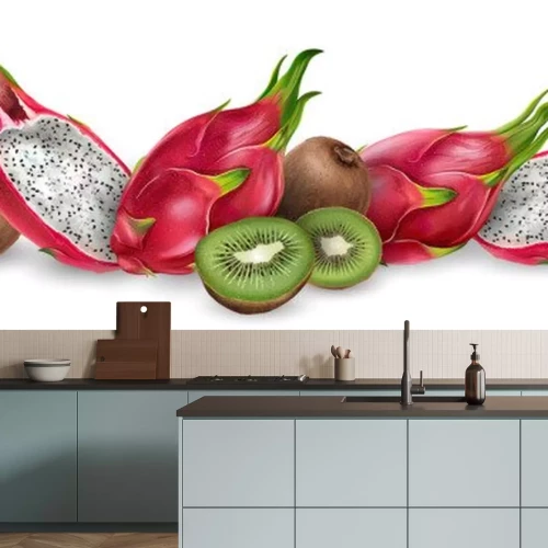 Sticker Dragon fruit en kiwi