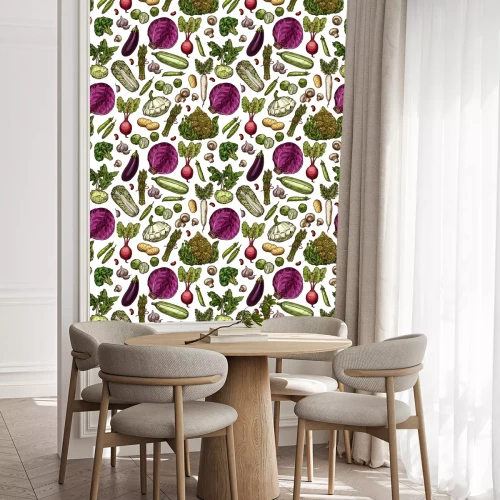Behang Groene en paarse groenten