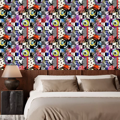 Behang Abstracte straatkunst in verschillende kleuren