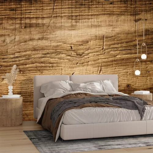 Fotobehang Vergroting van een houten achtergrond