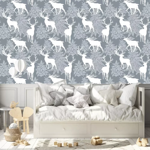 Behang Wilde dieren in het winterbos