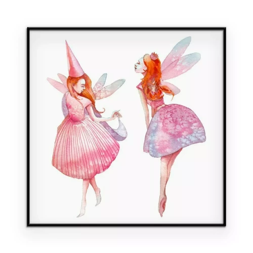 Poster Feeën in een aquarel schilderij