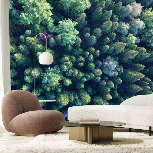 Fotobehang Boslandschap vanuit vogelperspectief