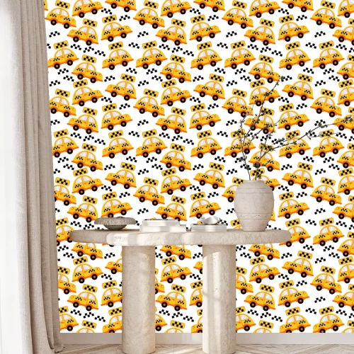 Behang Sprookjesachtige gele taxi's