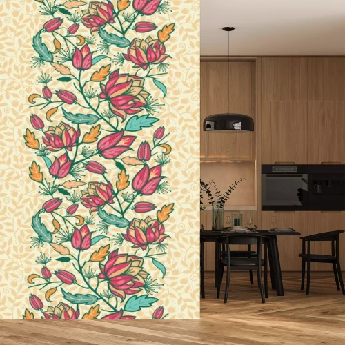 Sticker Bloemmotief op een lommerrijke achtergrond