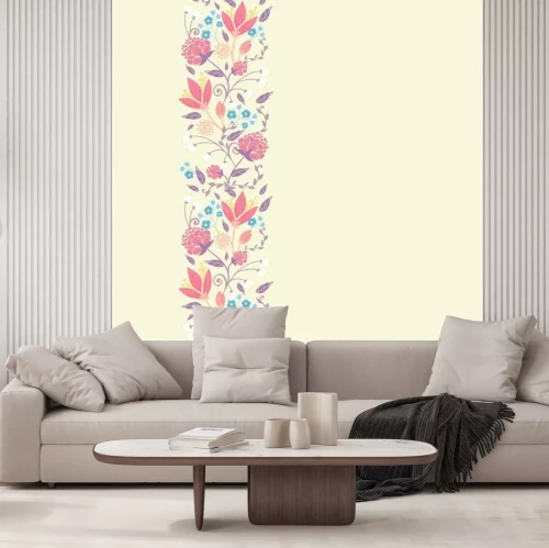 Sticker Bloemen op een sierstrip