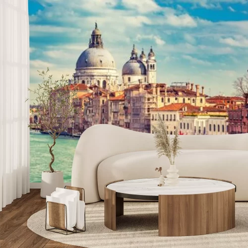 Fotobehang Het kanaal met de majestueuze basiliek van Santa Maria