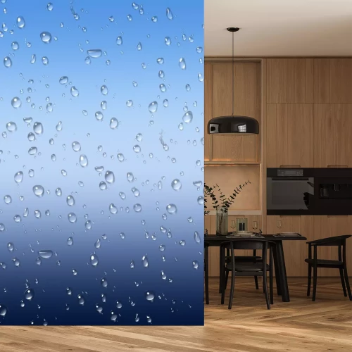 Sticker Natte glazen venster op de achtergrond