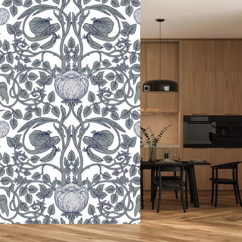 Sticker Bloemenornament in vintage esthetiek