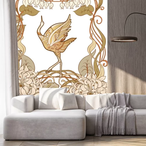 Sticker Art nouveau kraanvogel