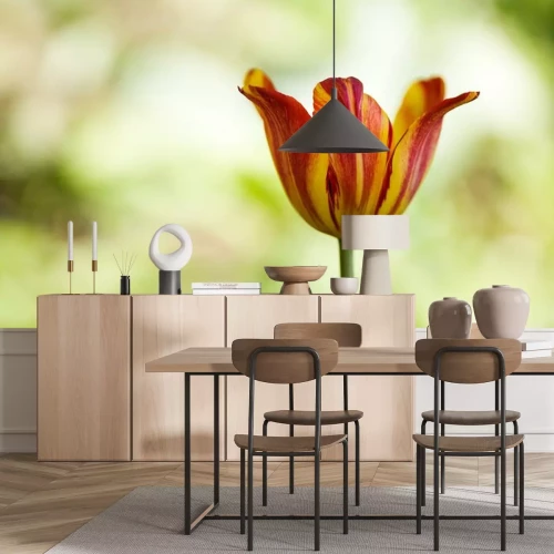 Sticker Enkele bloem op onscherpe achtergrond