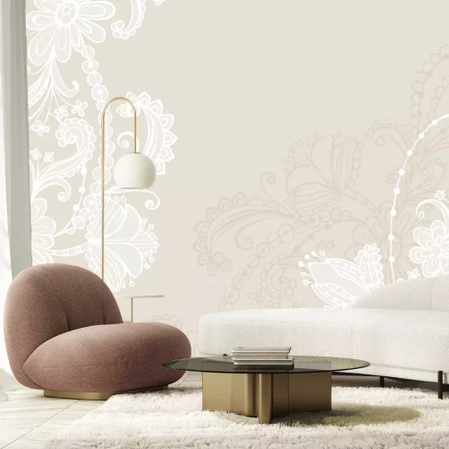 Sticker vintage floral achtergrond