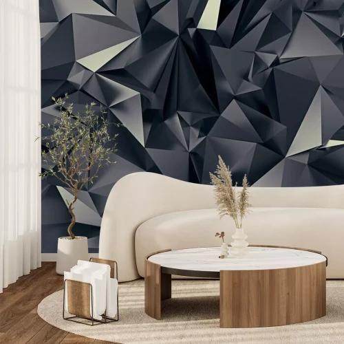 Fotobehang Metalen geometrische vormen die een 3D-patroon creëren