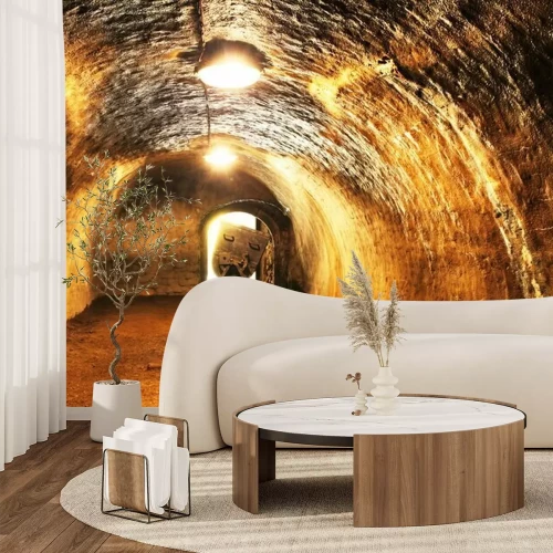 Fotobehang Oude muren in een mijn