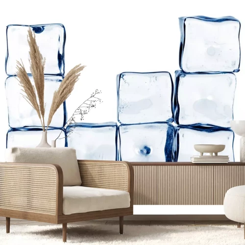 Sticker ijsblokjes geïsoleerd op wit