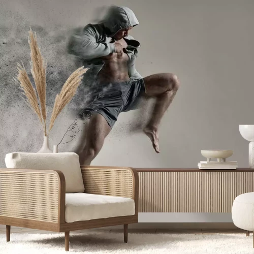 Fotobehang Atletische man springt