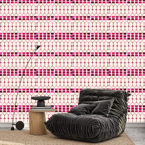 Behang wijn cups silhouetten patroon